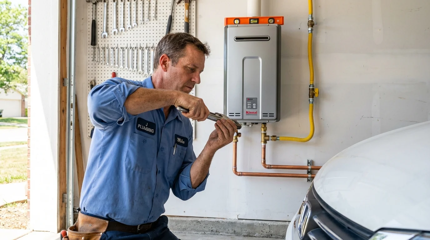 Tankless water heater installation by a Johns Plumbing LLC plumber in Savannah